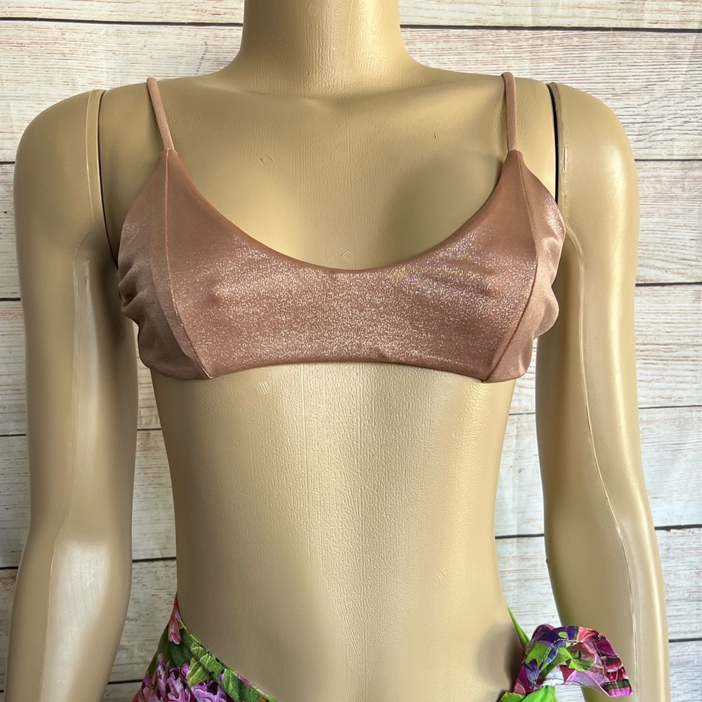 Love Wave Women Champagne Bikini Top Size S